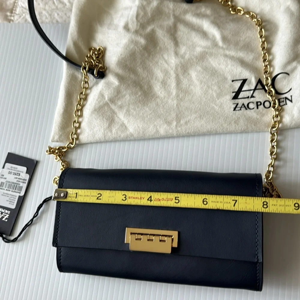 Zac Posen crossbody navy leather bag